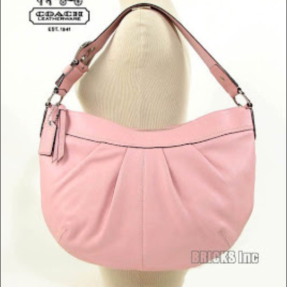 Coach soho pleated pink hobo bag F13731 ✨